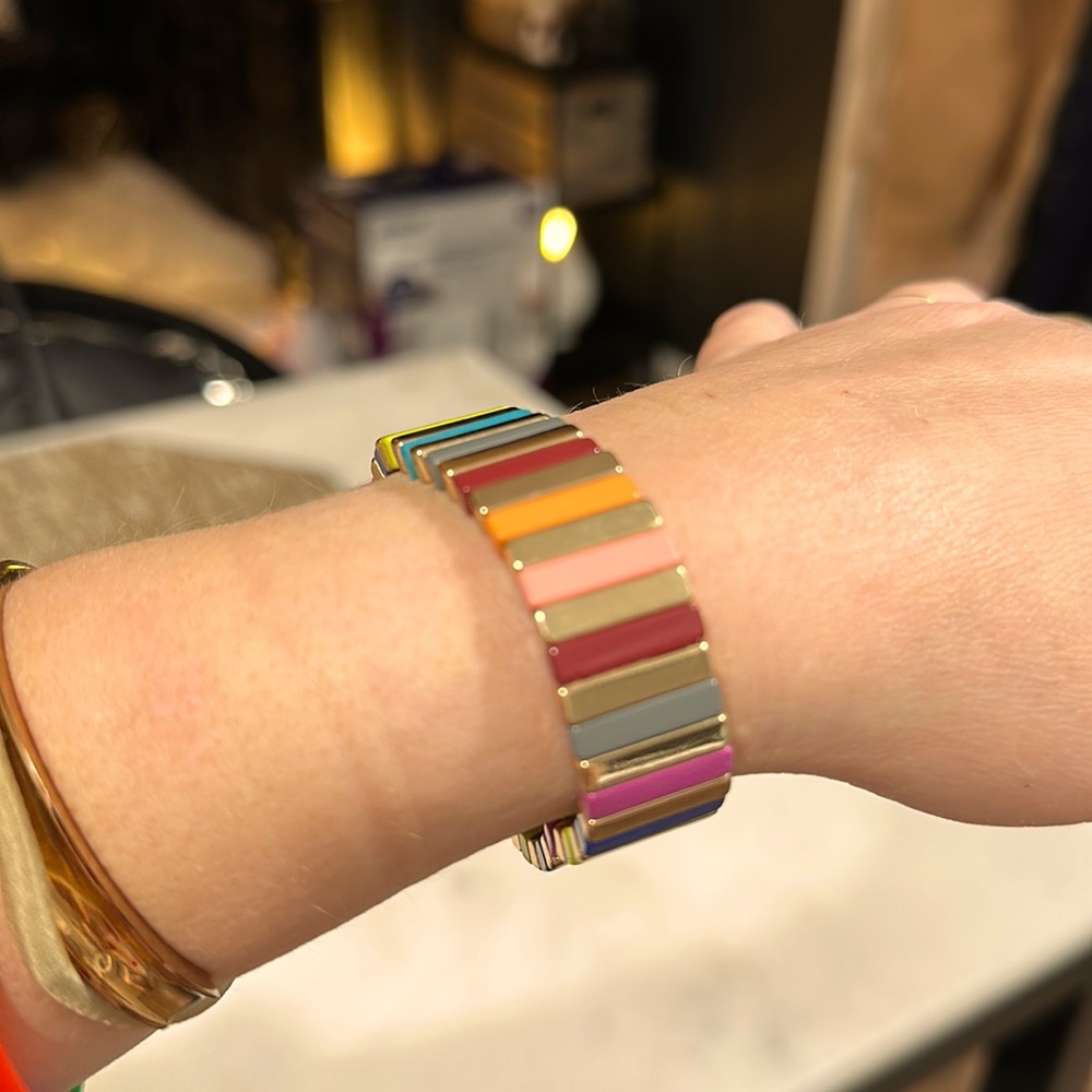 Gold and multicolor cuff bracelet